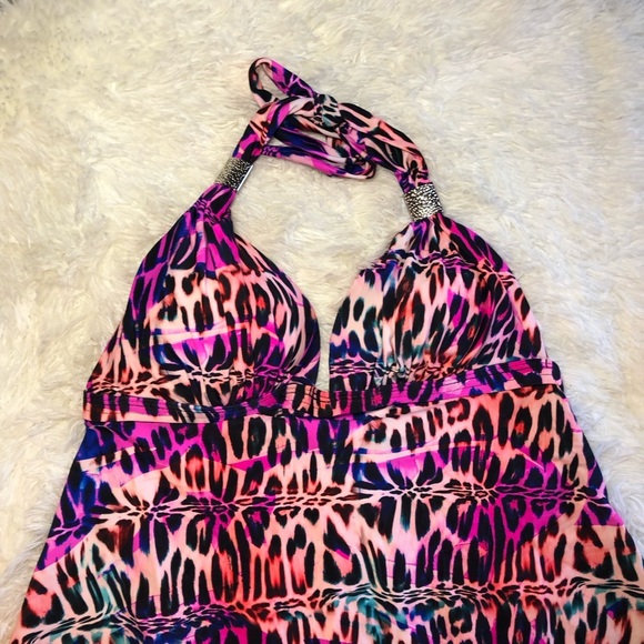 VENUS Hot Pink and Black Animal print Bikini a Tankini Swimwear size 4 NWOT - Picture 9 of 16